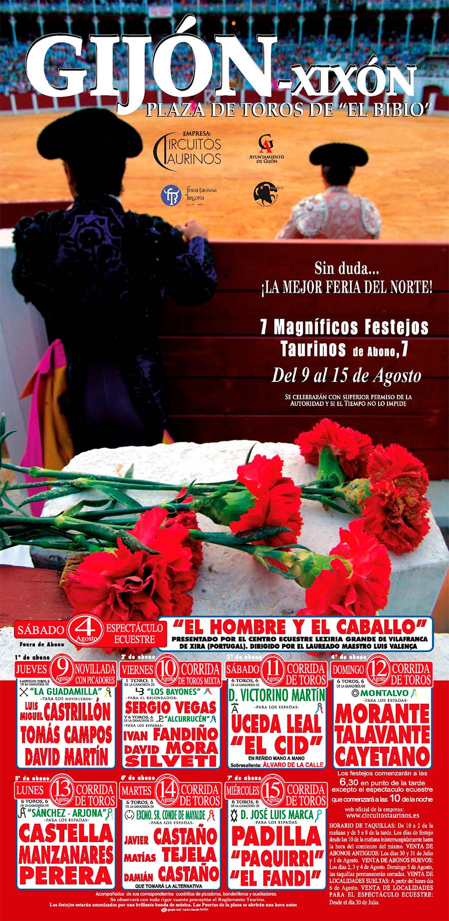 Cartel toros Gijón - Feria taurina de Begoña 2012